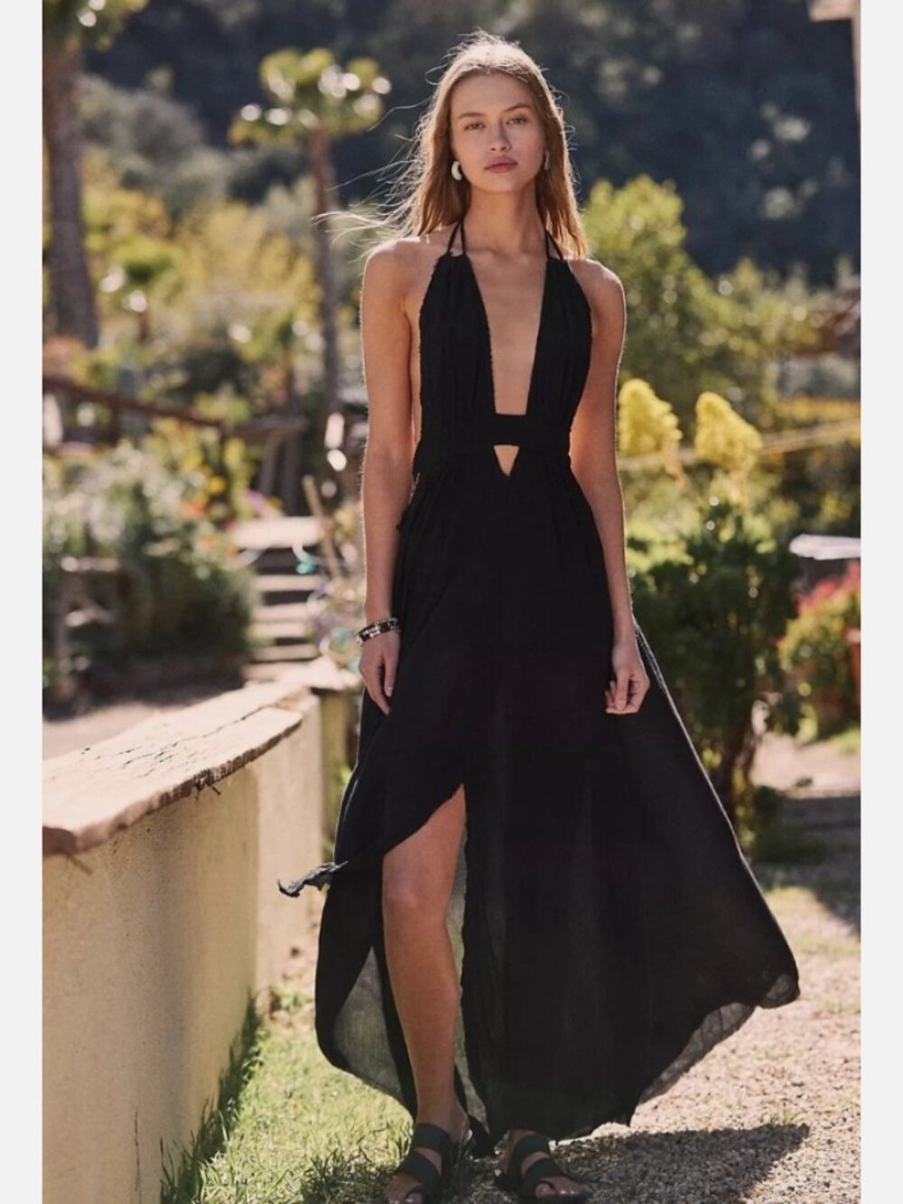NWT Free People Look Into The Sun Maxi Dress Endless Summer Black large